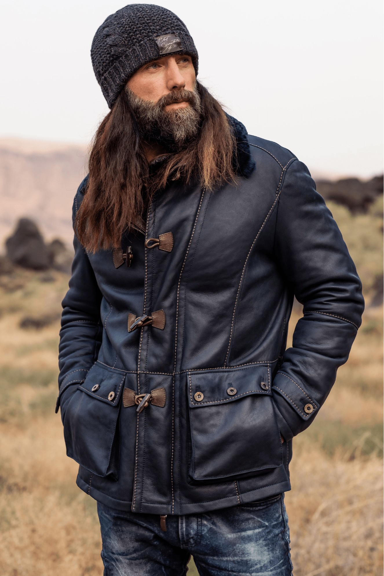 Toggle Coat - Shearling Men's Toggle Coat | Robert Comstock Toggle Coat - Shearling Men's Toggle Coat | Robert Comstock