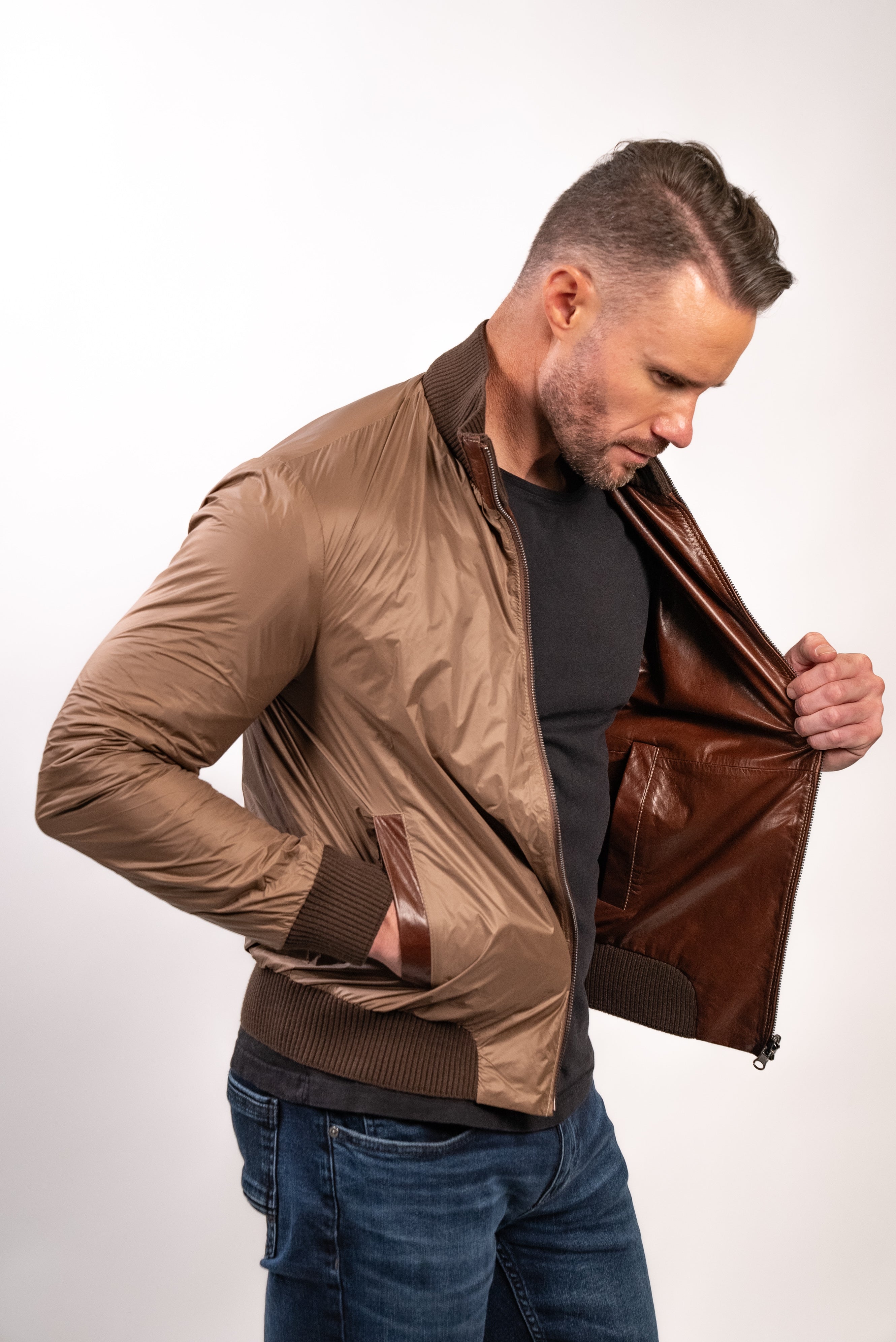 PARATROOPER - Men's Reversible Leather Jacket | ROBERT COMSTOCK 