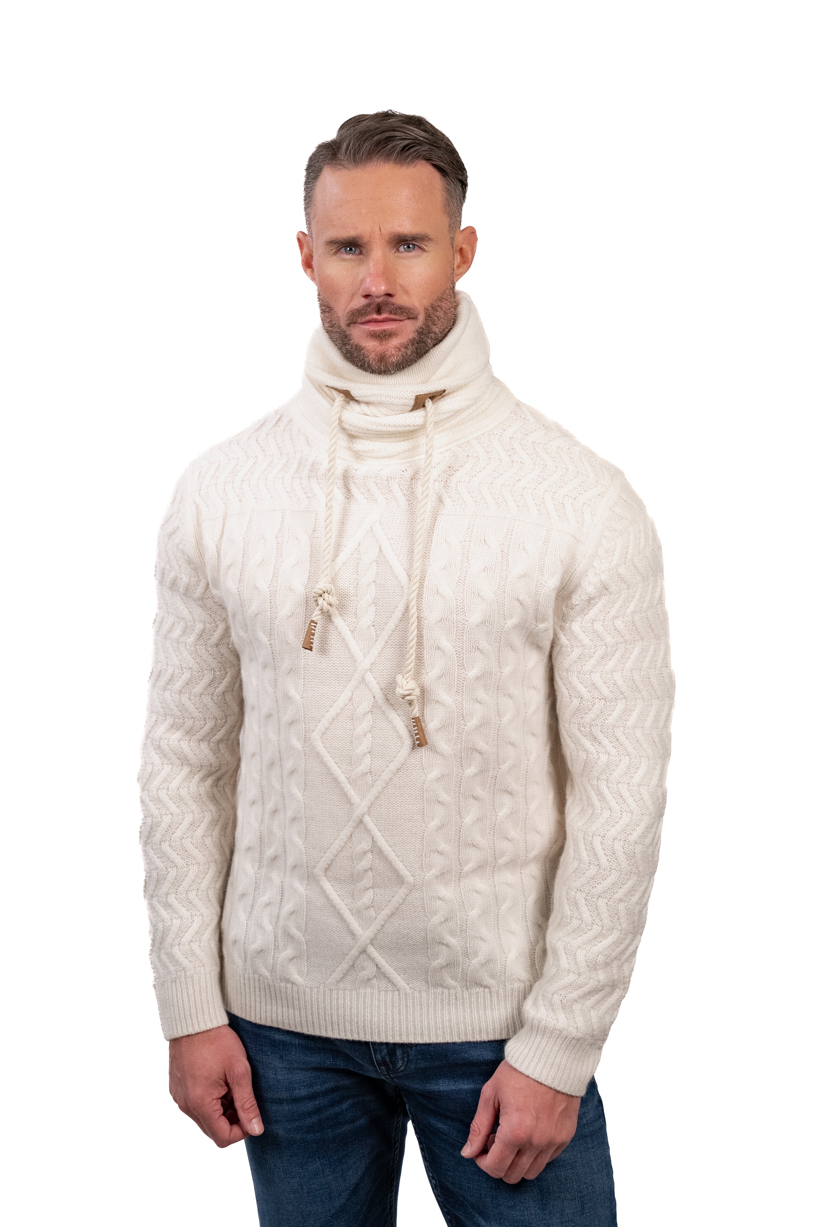 Sweater Rope Rope - Men's Funnel Neck Cashmere Sweater | Robert Comstock