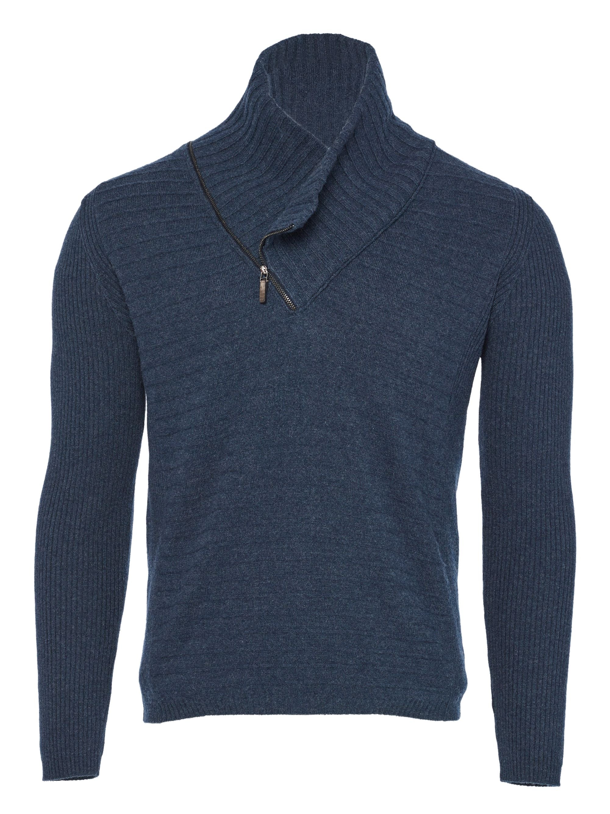 Crossover - Men's Cashmere Zip Collar Sweater | Robert Comstock